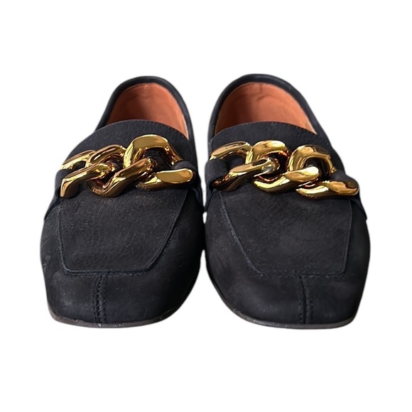 NEW Pedro Anton Black Gold Chain Link Suede Leather Loafers - 9.5 / 10 - Picture 6 of 16